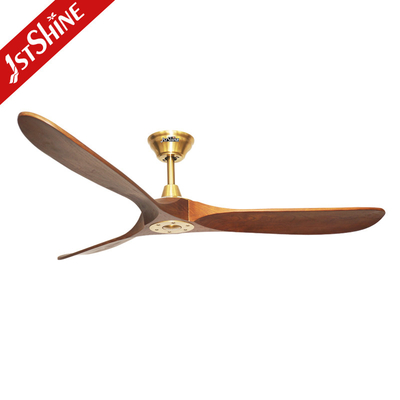 3 Wooden Blades Decorative 60 Inch Ceiling Fan 220V With Remote Control