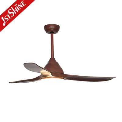 48in Plastic LED Ceiling Fan 220V 50HZ With Wood Grain Blades