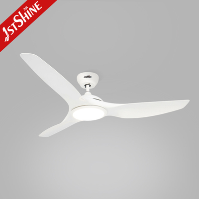 ROHS 52 Inch White ABS Plastic Blades Fan Led Five Speeds Remote Control