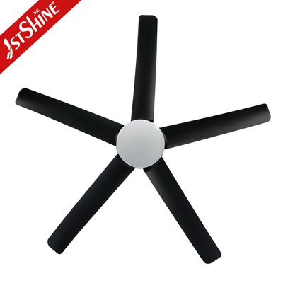 62 Inch Black Plastic Modern LED Ceiling Fan Blade Dc Motor 3 Color 52.4W
